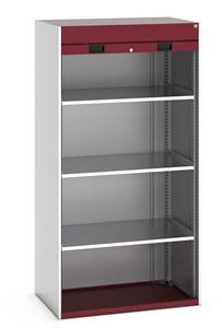 40201021.** Bott cubio cupboard with lockable roller shutter door - 1050mm wide x 650mm deep x 2000mm high.   Ideal for areas with limited space for door opening, this cupboard is supplied with 3 x 100kg capacity shelves. ...